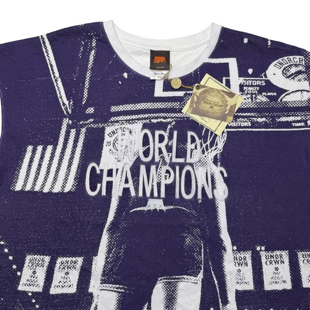 Vintage 2000s Y2K Undrcrwn Undercrown‎ World Champions basketball shirt